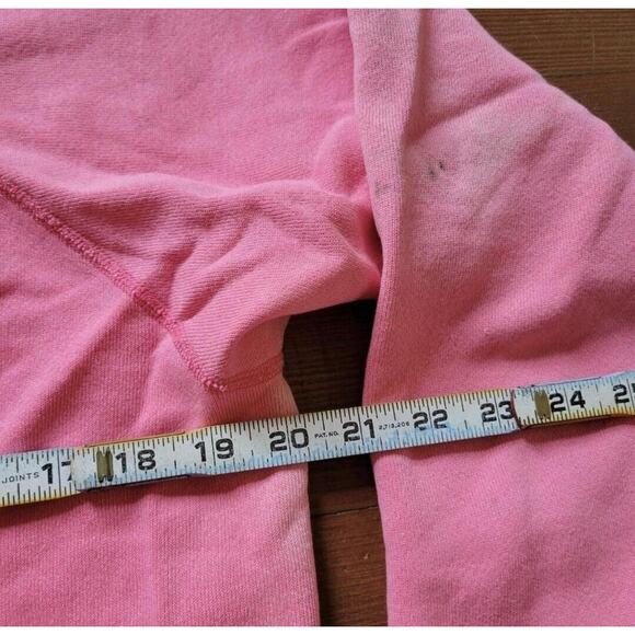 True Vintage Pink Crewneck Sweatshirt Lg Sunfaded Peanuts Mayo Snoopy Flock - Picture 3 of 4